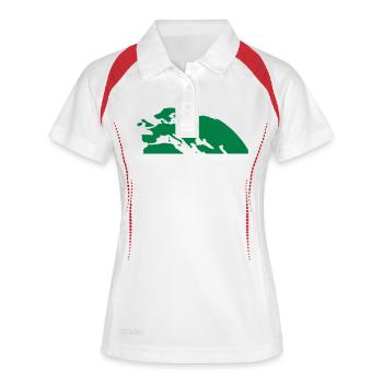 Europe Africa Asia - Women's Polo breathable - white/navy - Front