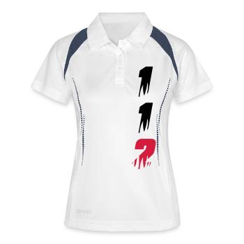 112 - Frauen Polo atmungsaktiv - Weiß/Navy - Vorne