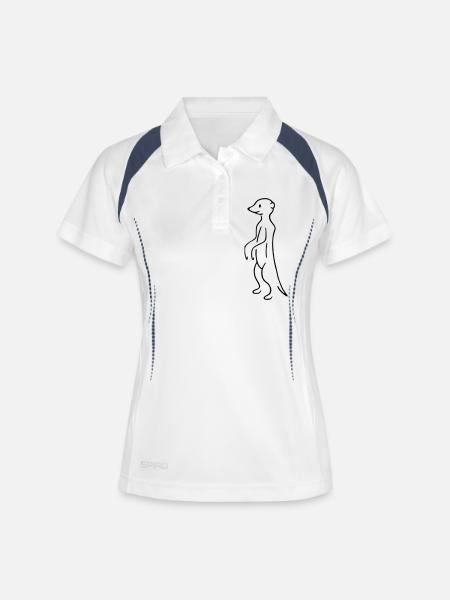 Erdmaennchen - Women's Polo breathable - white/navy