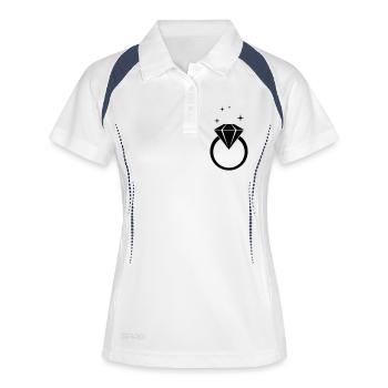 Ring Hochzeit - Frauen Polo atmungsaktiv - Weiß/Navy - Vorne