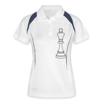 roi d'échecs - Polo respirant Femme - blanc/marine - Devant