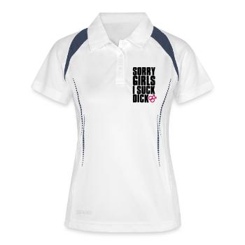 Sorry Girls I suck dick - Polo respirant Femme - blanc/marine - Devant