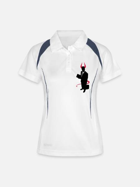 Business Devil - Women's Polo breathable - white/navy