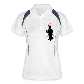 L'avocat du diable - Polo respirant Femme - blanc/marine - Devant