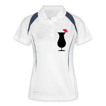 Hurricaneglas Cocktail - Frauen Polo atmungsaktiv - Weiß/Navy - Vorne