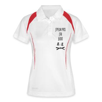 Judo / Judoka / Dojo / Martial Art - Polo respirant Femme - blanc/marine - Devant