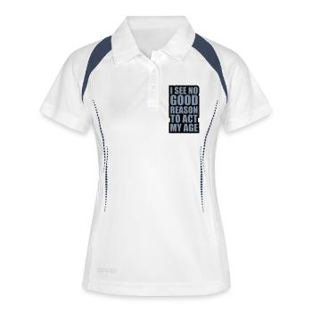 to act my age - Women's Polo breathable - white/navy - Front