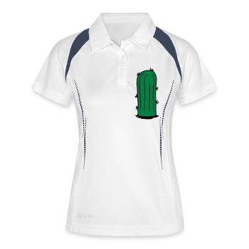 Kaktus Stacheln Wüste Kakteengewächs Cool Kakteen - Frauen Polo atmungsaktiv - Weiß/Navy - Vorne