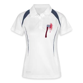 Couteau sanglant, sang, meurtre, le meurtre, - Polo respirant Femme - blanc/marine - Devant