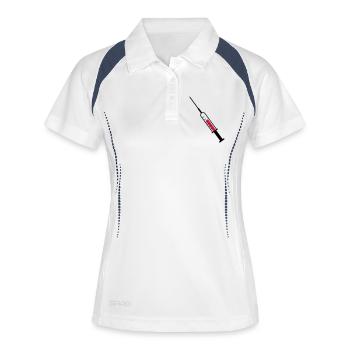 Spritze als Vektor - Frauen Polo atmungsaktiv - Weiß/Navy - Vorne