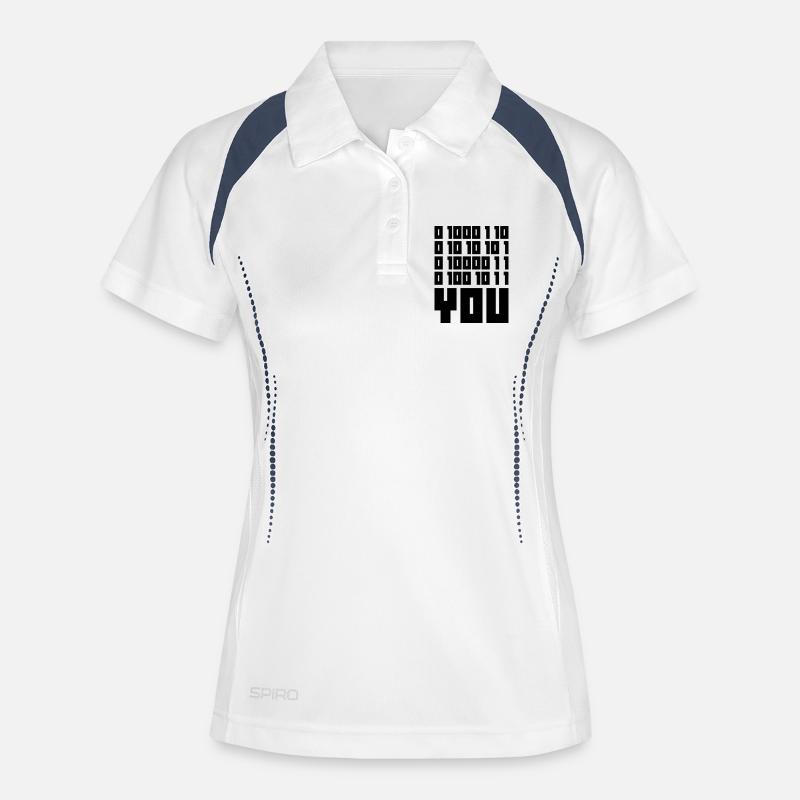 FUCK YOU - Binary code - Women's Polo breathable - white/navy