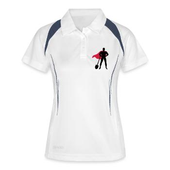Held am Feld - Frauen Polo atmungsaktiv - Weiß/Navy - Vorne