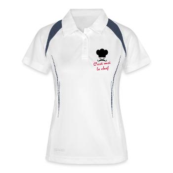C'est moi le chef - Polo respirant Femme - blanc/marine - Devant