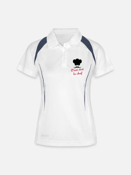 C'est moi le chef - Women's Polo breathable - white/navy