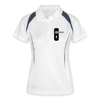 Poignée de porte - Polo respirant Femme - blanc/marine - Devant