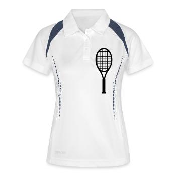 Badminton Tennis Federball - Frauen Polo atmungsaktiv - Weiß/Navy - Vorne