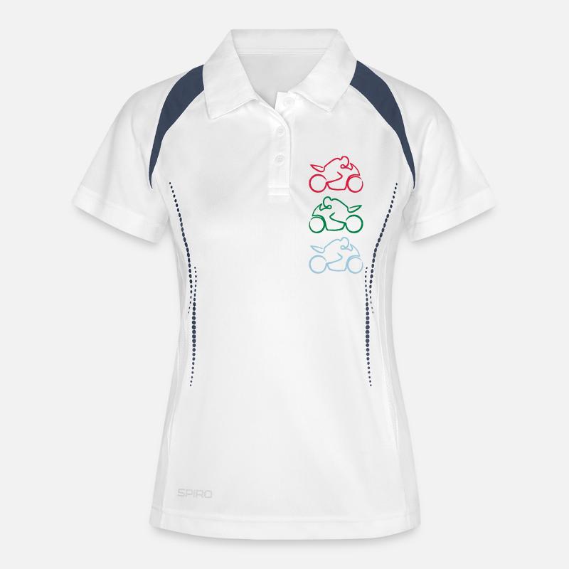 motorcycle 3c rough - Women's Polo breathable - white/navy