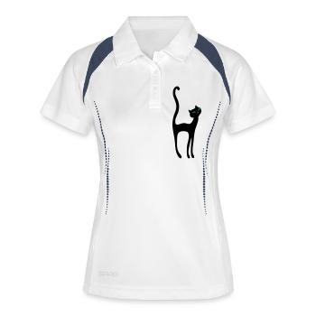 Retro Kittenish Cat by Patjila - Polo respirant Femme - blanc/marine - Devant
