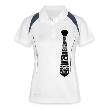 Cravate baccalauréat - Polo respirant Femme - blanc/marine - Devant