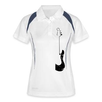 guitare - Polo respirant Femme - blanc/marine - Devant