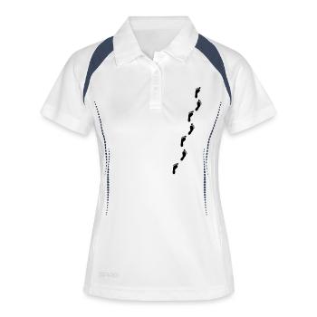 Sentiers - Pieds - Polo respirant Femme - blanc/marine - Devant