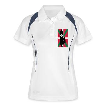 basque surfer - Polo respirant Femme - blanc/marine - Devant