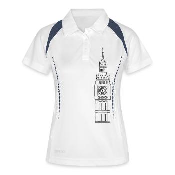 Big Ben à Londres - Polo respirant Femme - blanc/marine - Devant