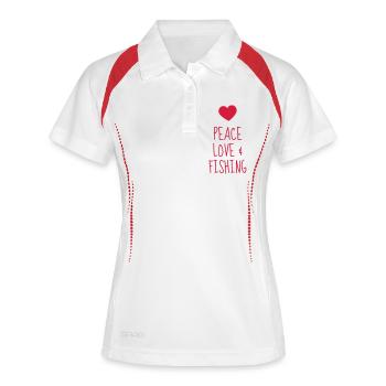 Fischerei Fischer Sport Sportler Spieler - Frauen Polo atmungsaktiv - Weiß/Navy - Vorne