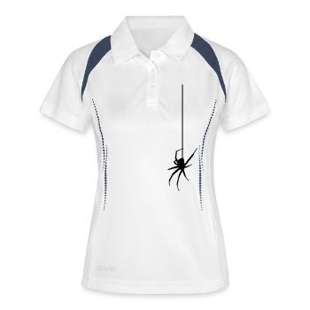 Spider on a thread - Araignée - Polo respirant Femme - blanc/marine - Devant