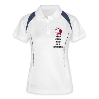 be_a_unicorn_02 - Frauen Polo atmungsaktiv - Weiß/Navy - Vorne