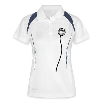 Mohn Blume 2 - Frauen Polo atmungsaktiv - Weiß/Navy - Vorne