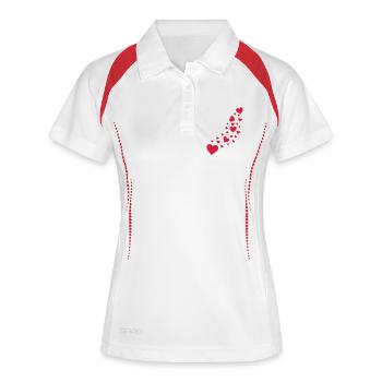 herzen_001 - Polo respirant Femme - blanc/marine - Devant