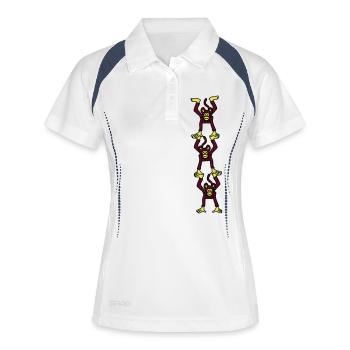 affenturm_3c - Polo respirant Femme - blanc/marine - Devant