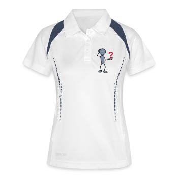 greyman_with_issues_at_hand_3c - Polo respirant Femme - blanc/marine - Devant
