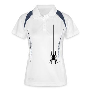 Spinne - Frauen Polo atmungsaktiv - Weiß/Navy - Vorne