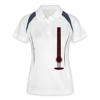 Gitarre Körper guitar body - Frauen Polo atmungsaktiv - Weiß/Navy - Vorne