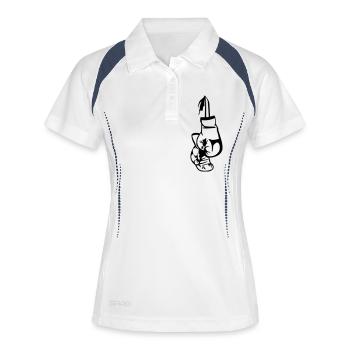 Boxen - Frauen Polo atmungsaktiv - Weiß/Navy - Vorne