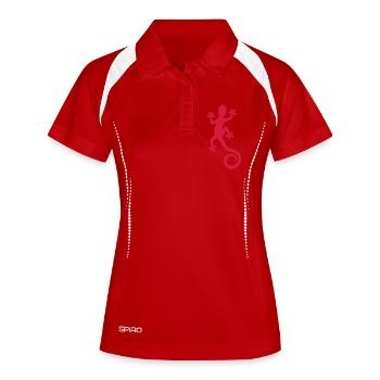 gecko - Polo respirant Femme - blanc/marine - Devant