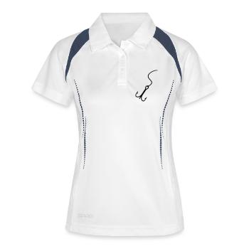 Fishing Fishhook - Frauen Polo atmungsaktiv - Weiß/Navy - Vorne