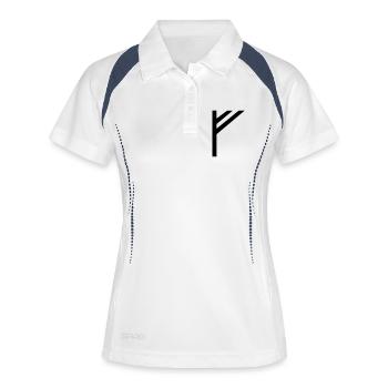 rune fehu,feoh - Polo respirant Femme - blanc/marine - Devant