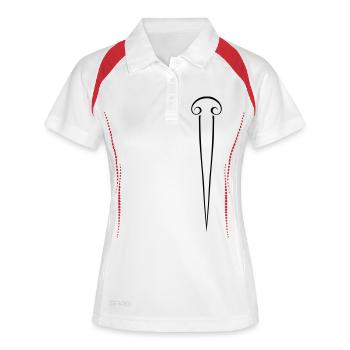 Rhodesian Ridgeback Ridge - Frauen Polo atmungsaktiv - Weiß/Navy - Vorne