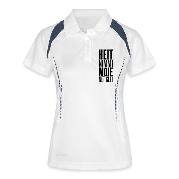 Pfalz – Heit nimmi - Frauen Polo atmungsaktiv - Weiß/Navy - Vorne
