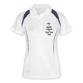 Toi Toi Toi Gardez le calme et - Polo respirant Femme - blanc/marine - Devant