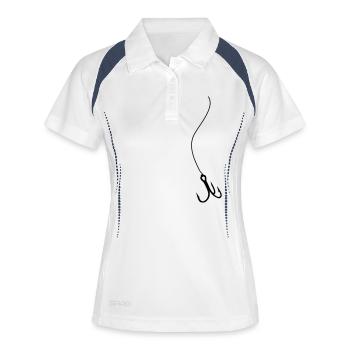 Hameçons - Polo respirant Femme - blanc/marine - Devant