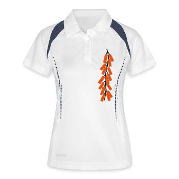 Feuerwerk - Frauen Polo atmungsaktiv - Weiß/Navy - Vorne