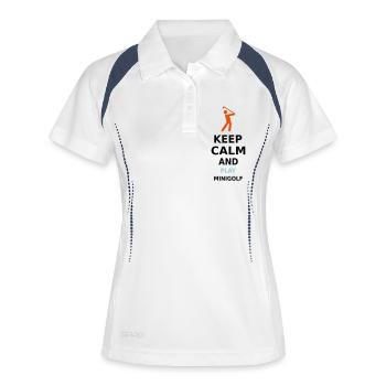 GARDER LE CALME ET JOUER MINIGOLF - Polo respirant Femme - blanc/marine - Devant