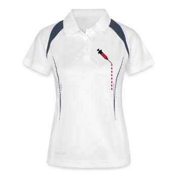 Seringue sang gouttes poids perte médecine - Polo respirant Femme - blanc/marine - Devant