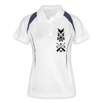 Drachenboot Team 1c - Frauen Polo atmungsaktiv - Weiß/Navy - Vorne
