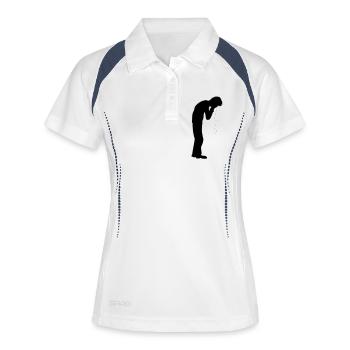 Heulen Tropfen Depression - Frauen Polo atmungsaktiv - Weiß/Navy - Vorne