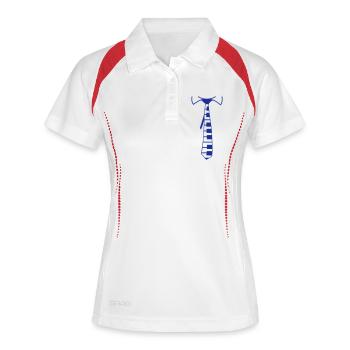 Costume Cravate Piano Instrument Touches Musique Fun - Polo respirant Femme - blanc/marine - Devant